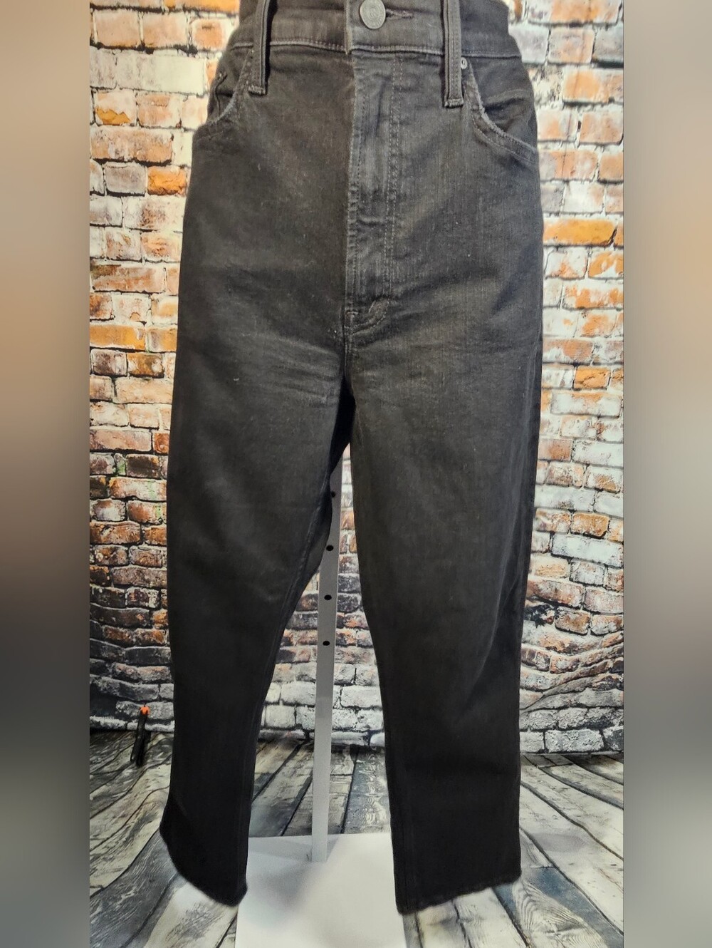 MOTHER High Waisted Rider Ankle Jeans 27 Not Guilty Black High Rise Straight Leg